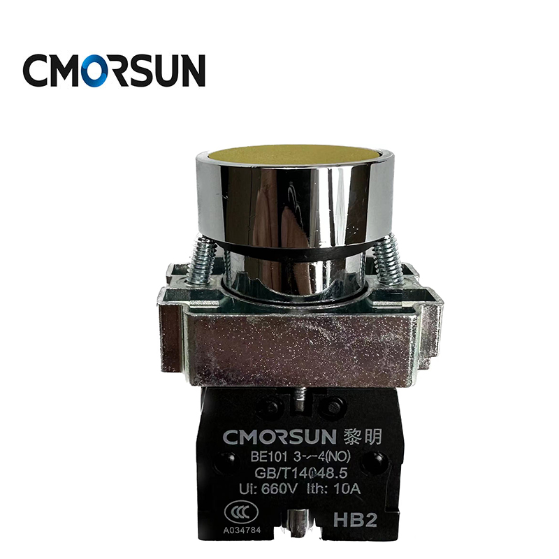 CMORSUN HB2 Flat Head Button Spring Self Recovery Multicolor 22mm Hole Push Button Switch