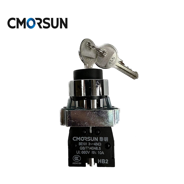CMORSUN HB2 Key Button Switch 2/3-position Safety Lock Push Button Switch