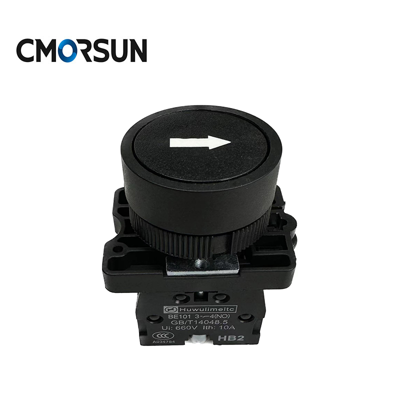 CMORSUN HB2 Flat Head Button with Marked Spring Self Recovery 22mm Hole Patterns Can Be Customized Push Button Switch