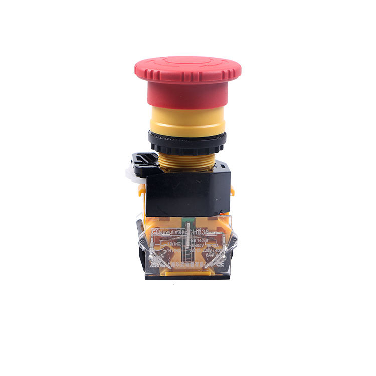 CMORSUN HB38-11ZS Plastic Emergency Stop Knob with Customizable Pattern 40mm Push Button Switch