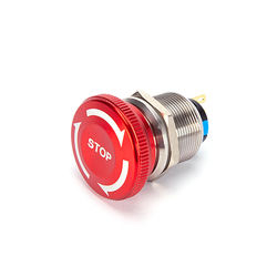 CMORSUN IP65 22mm Mushroom Momentary Red Emergency Metal Stop Push Button Switch