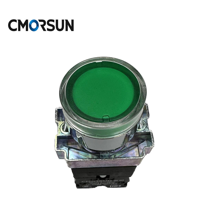 CMORSUN HB2-BW3361 Illuminated Button Directness with Neon Or LED 6-380V Flat Head Button Self Recovery 22mm Hole Push Button Switch