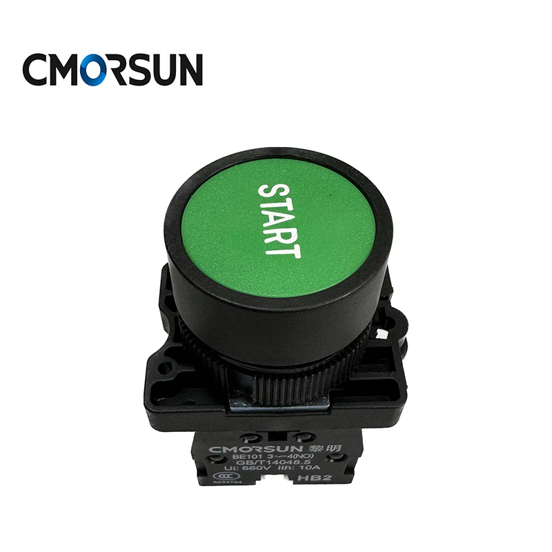 CMORSUN HB2 Flat Head Button with Marked Spring Self Recovery 22mm Hole Patterns Can Be Customized Push Button Switch
