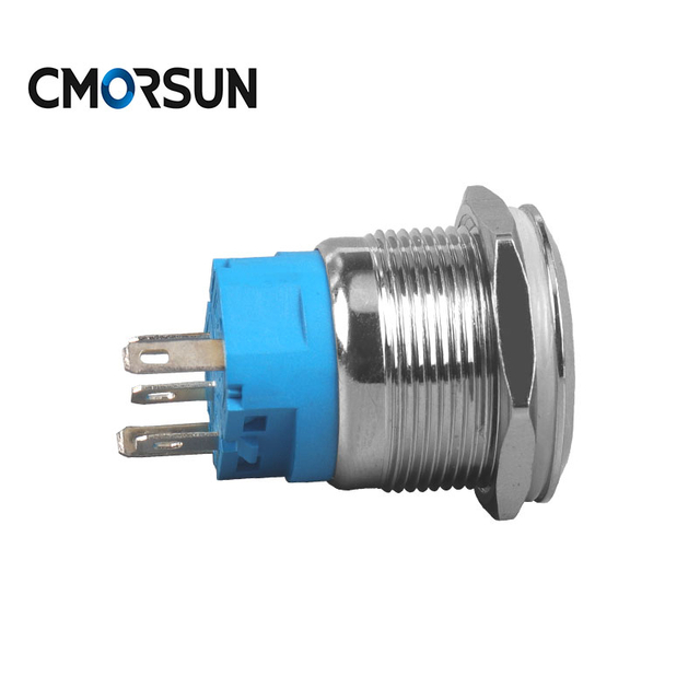 CMORSUN 22mm Waterproof 5pin Ring Illuminated Metal Push Button Switch 12v-220v