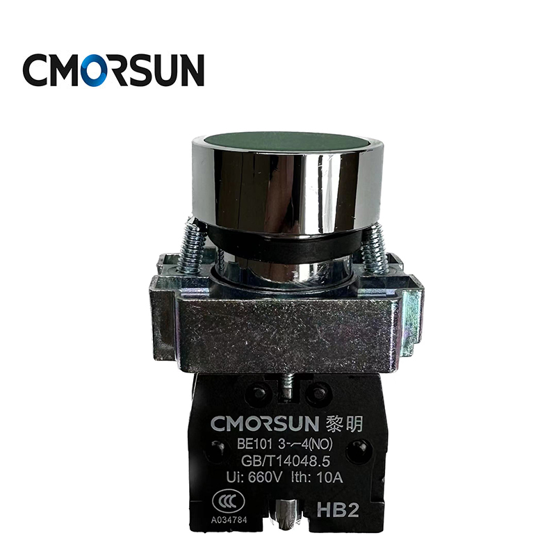 CMORSUN HB2 Flat Head Button Spring Self Recovery Multicolor 22mm Hole Push Button Switch