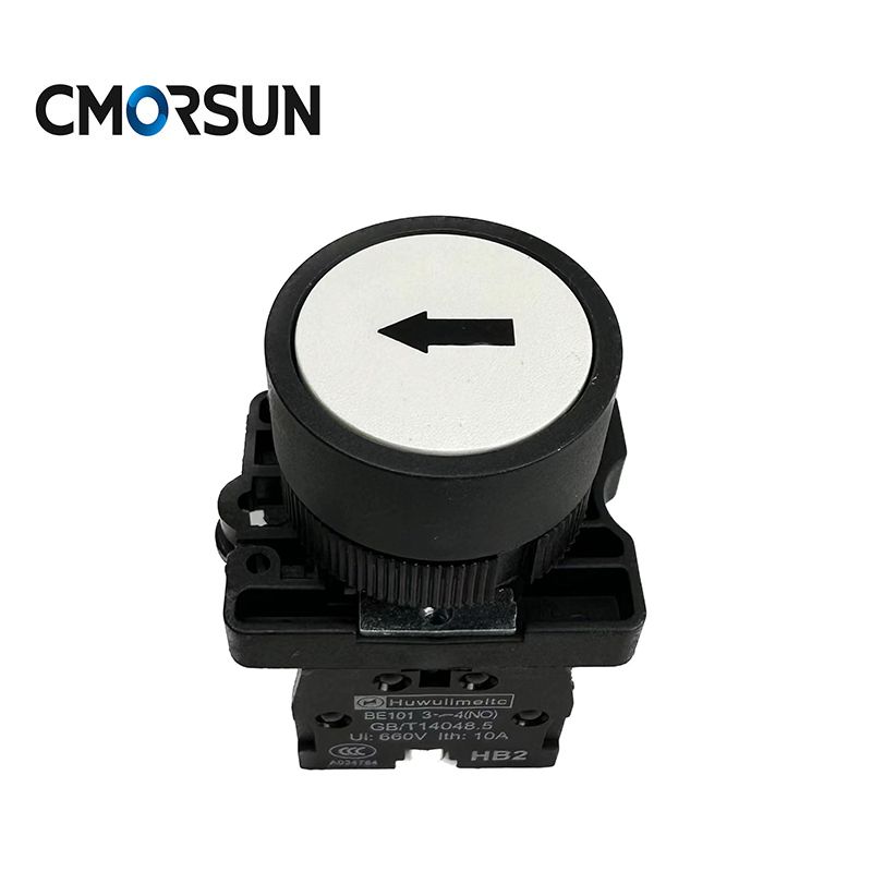 CMORSUN HB2 Flat Head Button with Marked Spring Self Recovery 22mm Hole Patterns Can Be Customized Push Button Switch