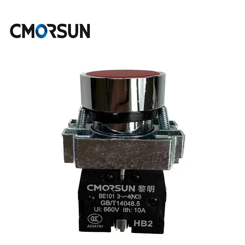 CMORSUN HB2 Flat Head Button Spring Self Recovery Multicolor 22mm Hole Push Button Switch
